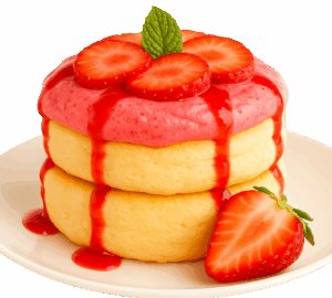 Deluxe Fluffy Fluffy Strawberry Pancake